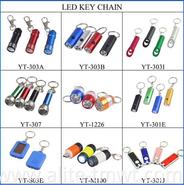 Factory Price Metal Aluminum LED Key Chain Mini Flashlight Keychain Light Torch LED Keyring